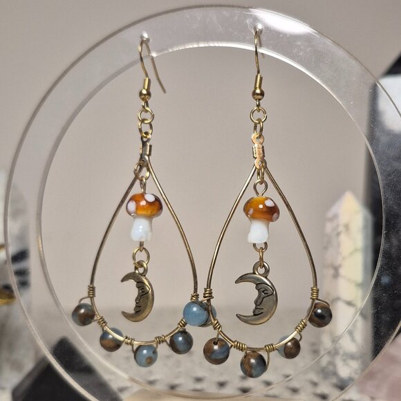 Merfolk Creations Jewelry - GOLDEN AQUA QUARTZ Teardrop Handmade Earrings